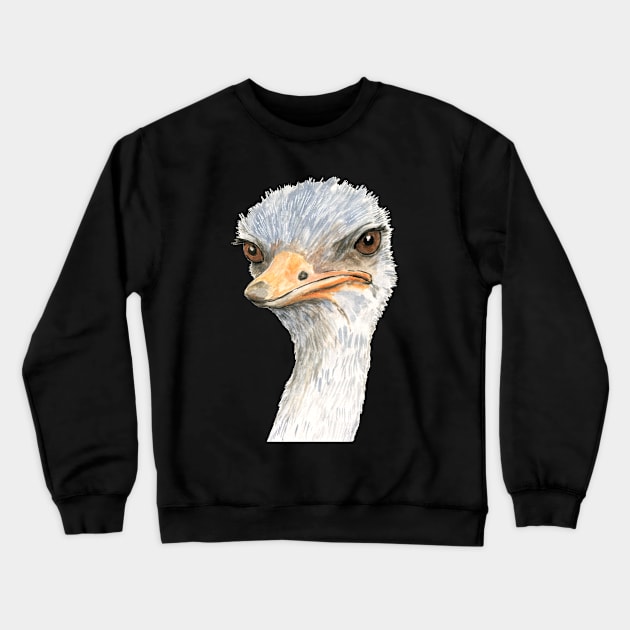 Disapproving Ostrich Crewneck Sweatshirt by AlisonKolesar